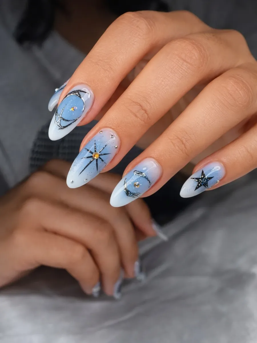 Azul cielo con estrellas