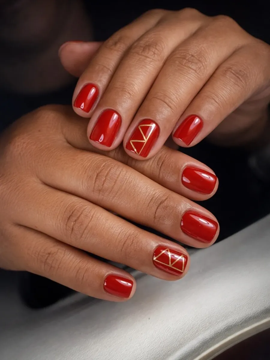 Rojo con líneas doradas